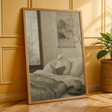 Additional product presentation of White Gloster Canary Reading in Bed Poster.