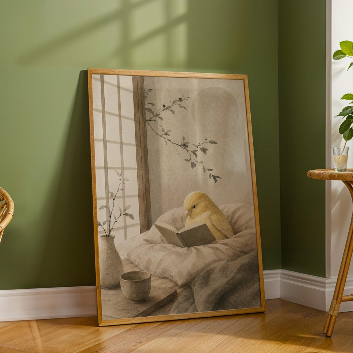 Additional product detail of Fife Fancy Canary Reading in Bed Poster.