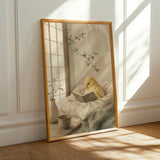 Alternate product presentation of Fife Fancy Canary Reading in Bed Poster.