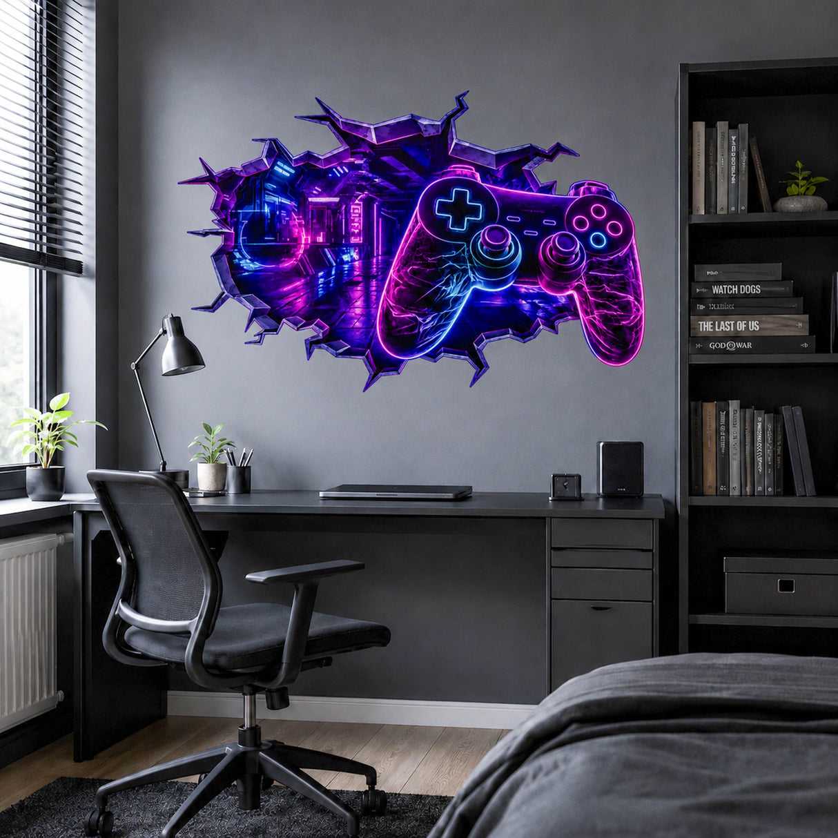 Alternate product view of Gaming Wall Vinyl Decal.