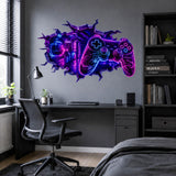 Alternate product view of Gaming Wall Vinyl Decal.