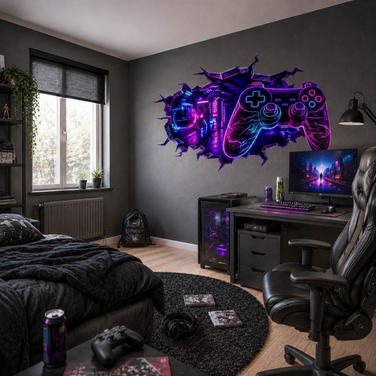 Product presentation view of Gaming Wall Vinyl Decal.