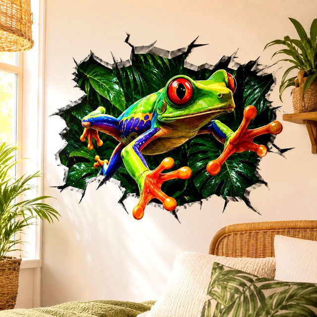 Weird Frog Wall Vinyl Decal displayed in a room setting.