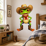 Product gallery view of Weird Cowboy Frog Wall Vinyl Decal.