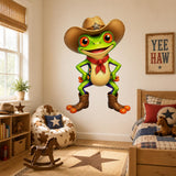 Alternate product view of Weird Cowboy Frog Wall Vinyl Decal.