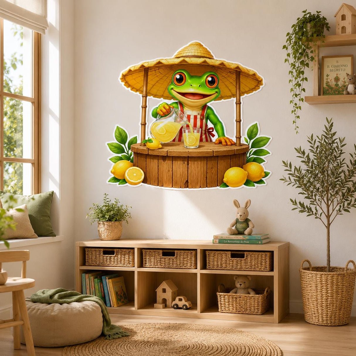 Additional product presentation of Weird Lemonade Frog Wall Vinyl Decal.