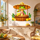 Weird Lemonade Frog Wall Vinyl Decal | Funny Frog Lemon Stand Sticker | Quirky Kitchen Wall Art | Kids Room Summer Decor