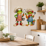 Alternate product view of Weird Chef Frogs Wall Vinyl Decal.
