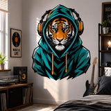 Alternate product view of Tiger in Hoodie Wall Vinyl Decal.