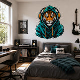 Product gallery view of Tiger in Hoodie Wall Vinyl Decal.