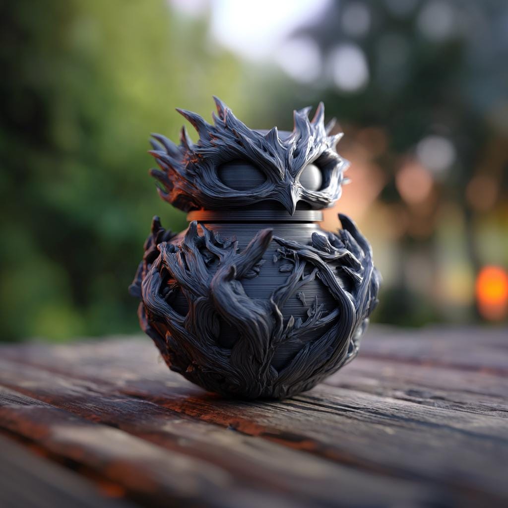 Product gallery view of Dark Raven Memorial Urn.