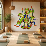Additional product detail of Weird Yoga Frogs Wall Vinyl Decal.
