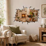 Reading frog vinyl decal displayed in a room setting.