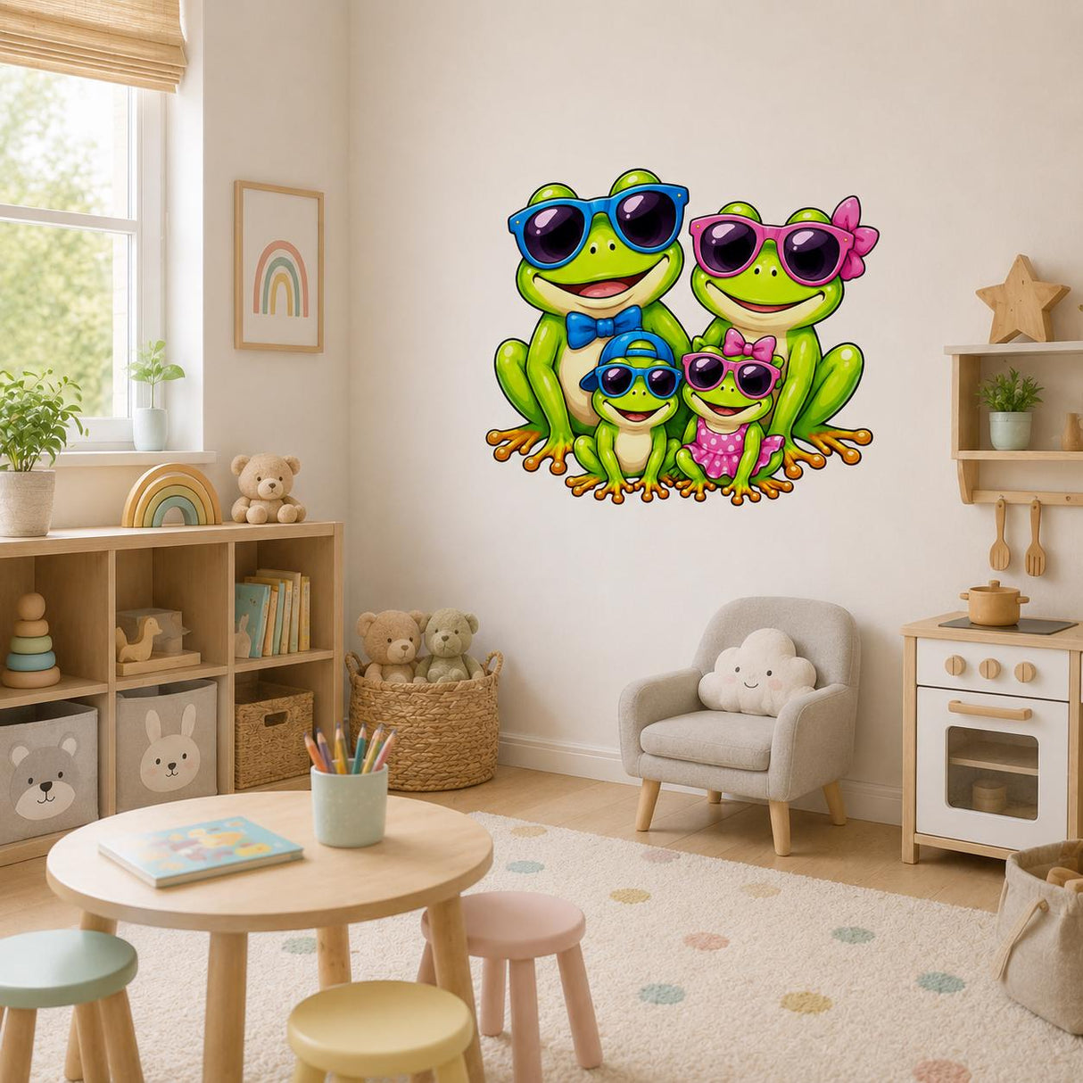 Alternate product view of Weird Frog Family Wall Vinyl Decal.