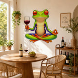 Product gallery view of Weird Wine Frog Wall Vinyl Decal.