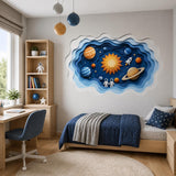 Additional product view of Layered Solar System Wall Vinyl Decal.