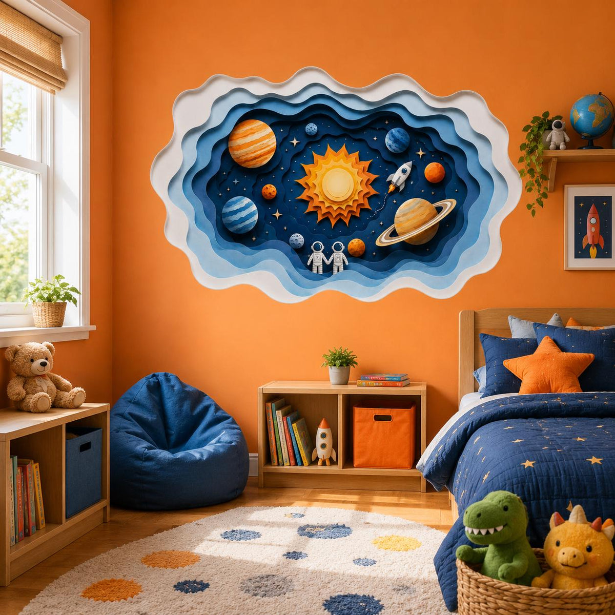 Alternate gallery view of Layered Solar System Wall Vinyl Decal.