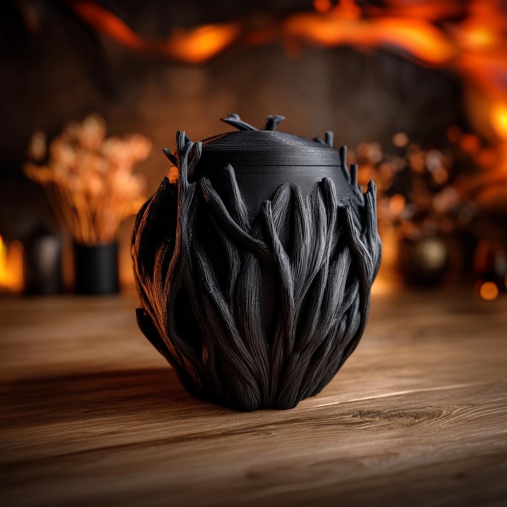 Additional product view of Dark Woodland Memorial Urn.