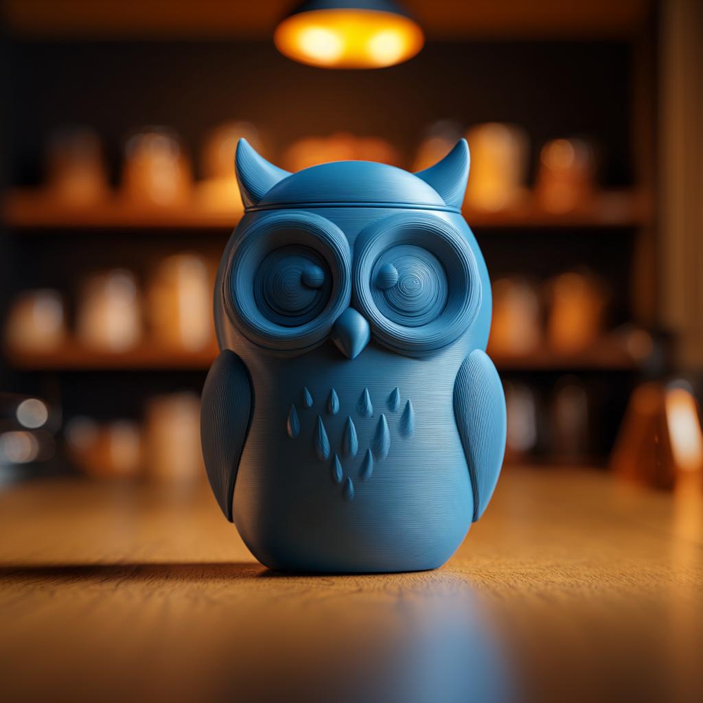 Product gallery view of Owl Memorial Urn with Lid.