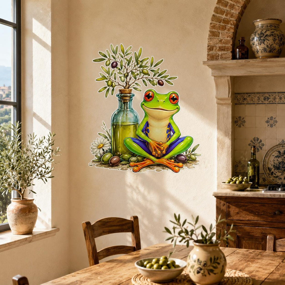 Weird Frog Wall Vinyl Decal displayed in a room setting.