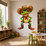 Additional product presentation of Weird Cowboy Frog Wall Vinyl Decal.