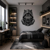 Additional product detail of Wolf in Hoodie Wall Vinyl Decal.