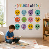 Product gallery view of the kids feelings and emotions chart wall decal.