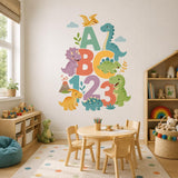 Product gallery view of the Dinosaur ABC 123 learning wall decal.