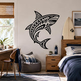 Tribal shark vinyl decal shown from another angle.