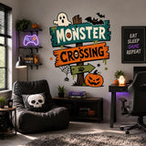 Product gallery view of the Halloween Monster Crossing wall decal.