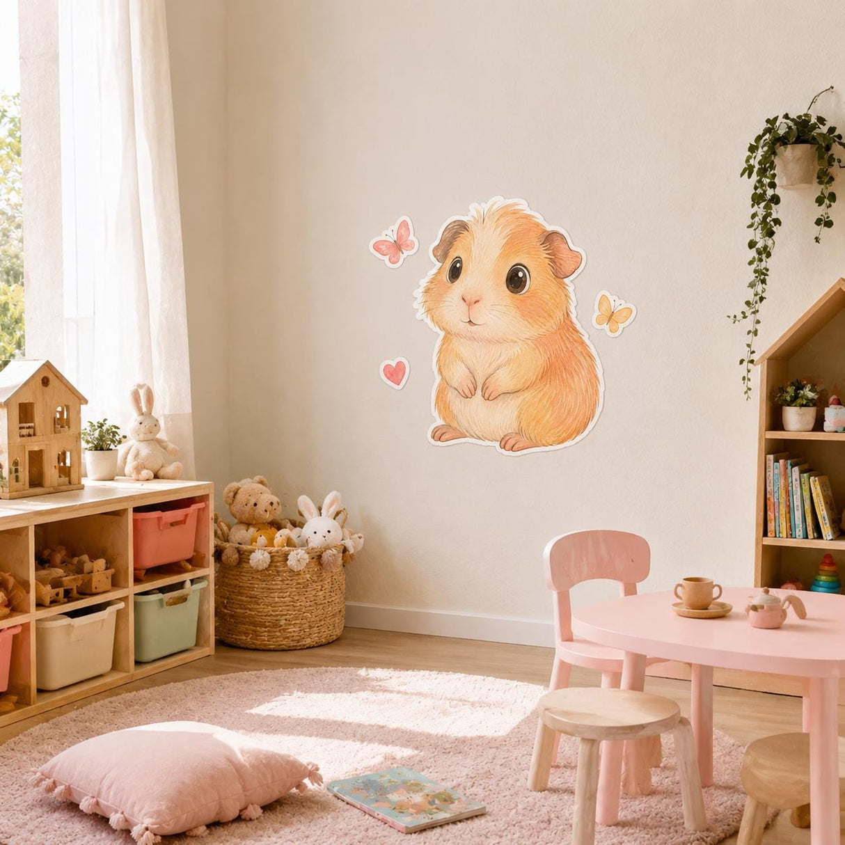 Additional product view of the cute guinea pig wall decal.