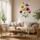 Alternate product view of the colorful wildflower wall decal.