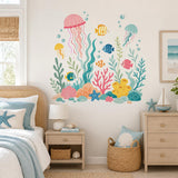 Alternate product view of the under-the-sea wall decal.