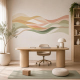Additional product view of the neutral abstract wave wall sticker.