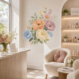 Additional product view of the pastel floral wall decal.