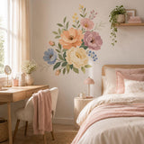 Product gallery view of the pastel floral wall decal.