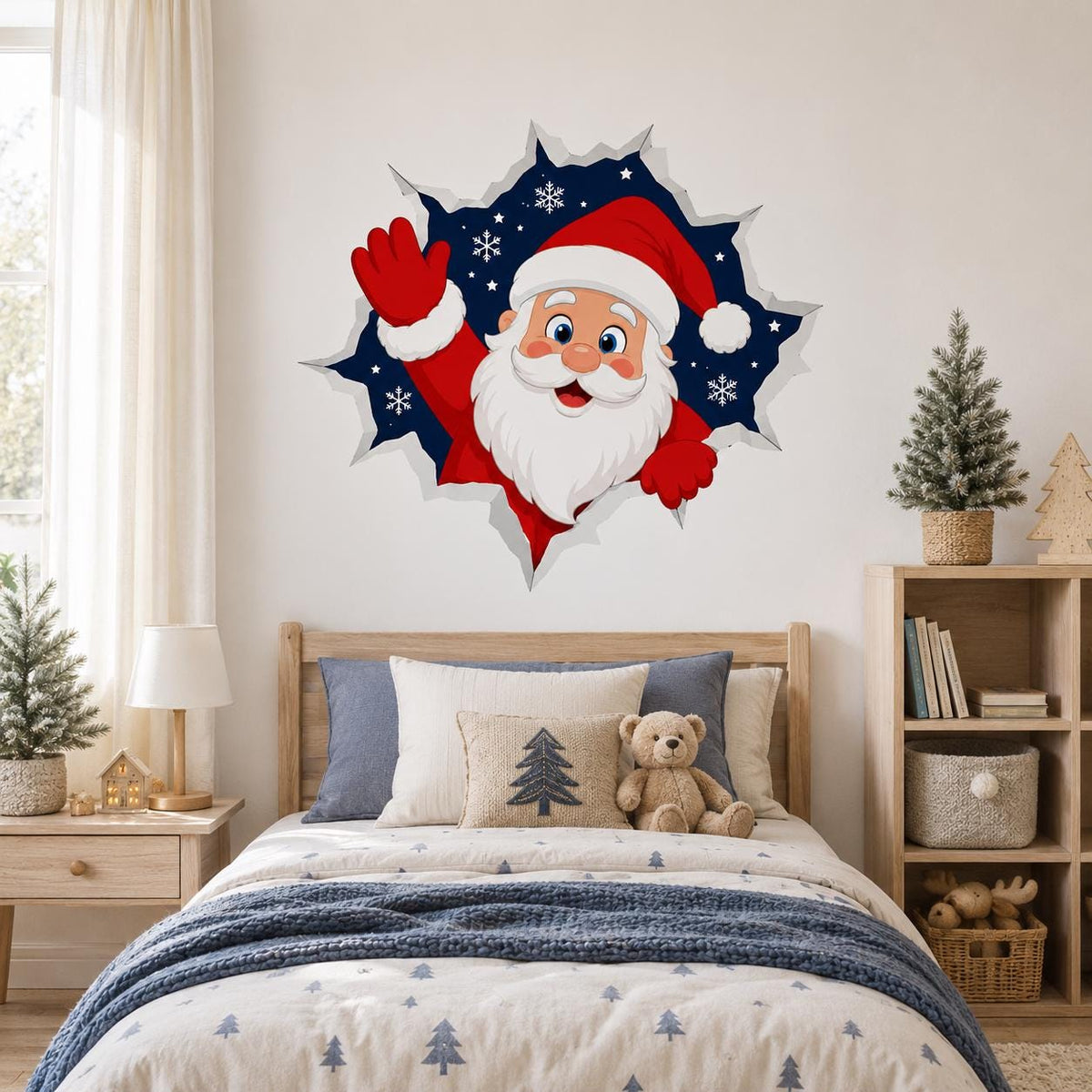 Additional product view of the Christmas Santa wall sticker.