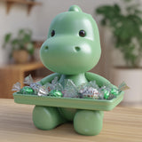 3D printed baby dinosaur candy dish with rectangular tray and wrapped sweets