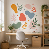 Product gallery view of the abstract botanical wall decal set.