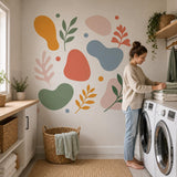 Product detail view of the abstract botanical wall decal set.