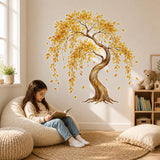 Product detail view of the watercolor autumn tree wall decal.