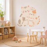 Additional product view of the cute cat family wall decal.