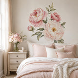 Additional product view of the pink peony floral wall decal.