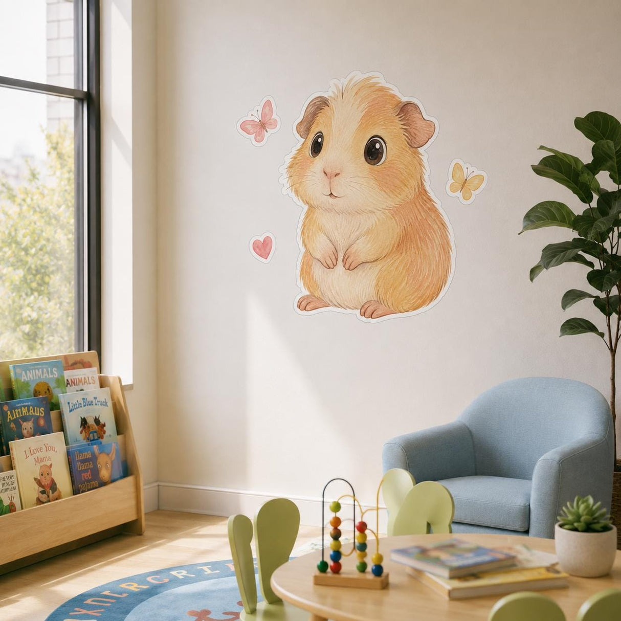 Product gallery view of the cute guinea pig wall decal.