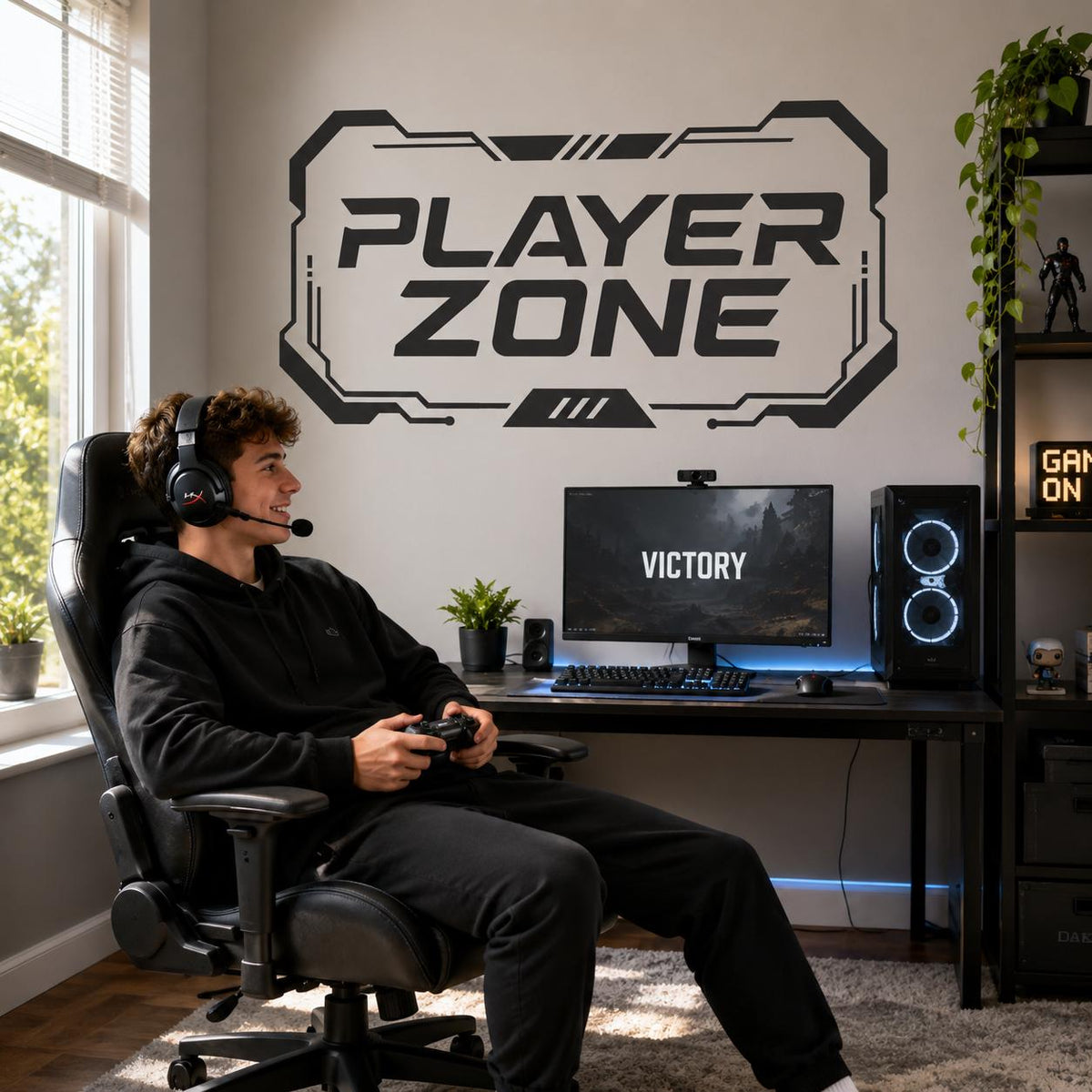 Additional product detail of the Player Zone gaming wall decal.