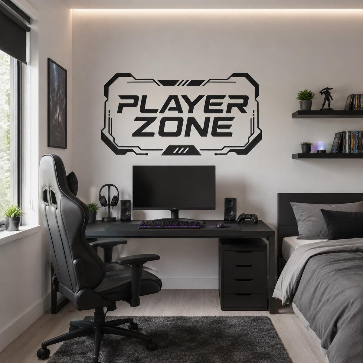 Alternate gallery view of the Player Zone gaming wall decal.
