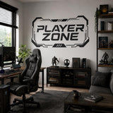 Player Zone gaming wall decal displayed in an interior.