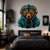 Bear gamer wall decal displayed in an interior.