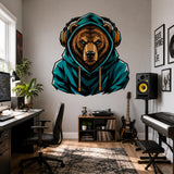 Alternate product view of the bear gamer wall decal.