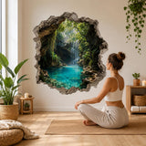 Product detail view of the waterfall cave wall decal.
